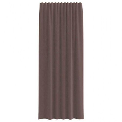 Voile-gardiner med fane i toppen 2 stk - brun 140 x 225 cm