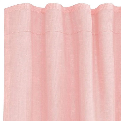 Voile-gardiner med løkker, 2 stk., 140×245 cm - lyserød