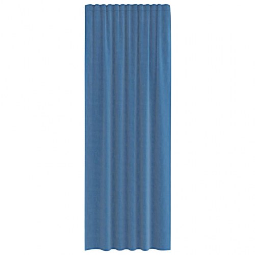 Voile-gardiner med løkker, 2 stk. 140×260 cm - kongeblå