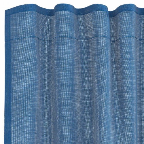 Voile-gardiner med løkker, 2 stk. 140×260 cm - kongeblå