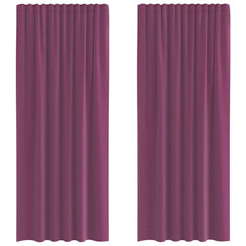 Voile-gardiner med løkker 2 stk. 140x245 cm lilla