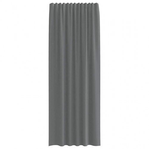 Voile-gardiner med løkker, 2 stk., 140×260 cm - mørkegrå