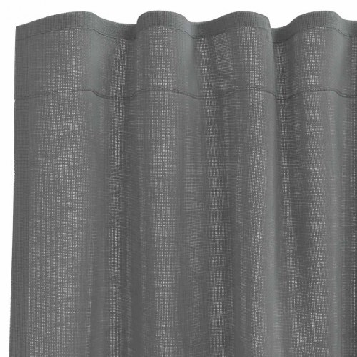 Voile-gardiner med løkker, 2 stk., 140×260 cm - mørkegrå