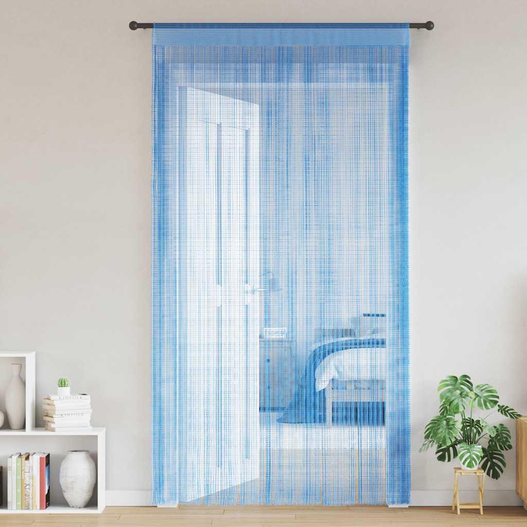 Trådgardiner 2 Stk. 100x250 Cm Lyseblå