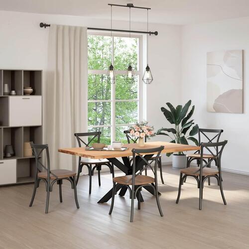Spisebordsben edderkopform sort 120x68x(72-73) cm stål