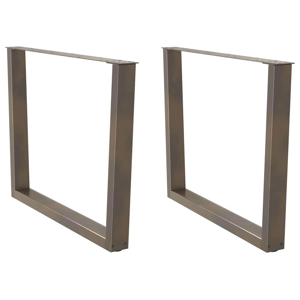 Spisebordsben V-formet 2 stk. naturstål 100x(72-73,3) cm stål
