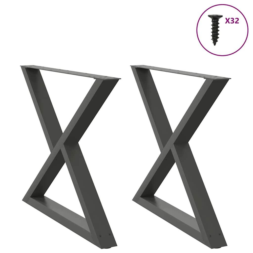 Spisebordsben 2 stk. antracit 90 x (72-73,3) cm stål