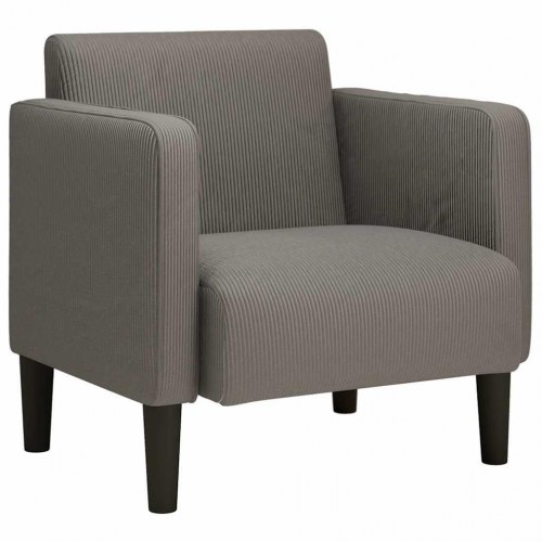 Sofastol med armlæn i fløjl - lysegrå