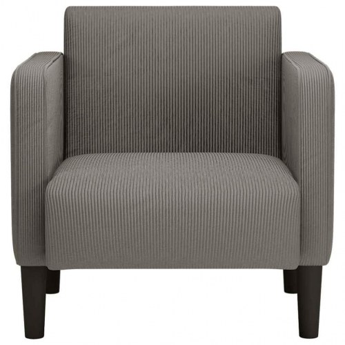 Sofastol med armlæn i fløjl - lysegrå