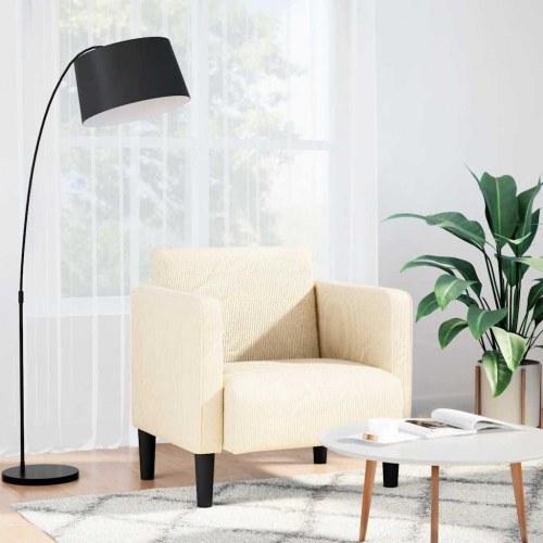 Sofastol med armlæn - cremefarvet