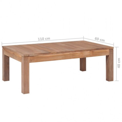 Sofabord i massivt teaktræ med naturlig finish 110 x 60 x 40 cm