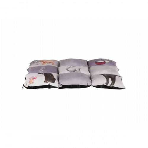 Hundeseng Trixie grå patchwork - blød tæppe-seng med puder