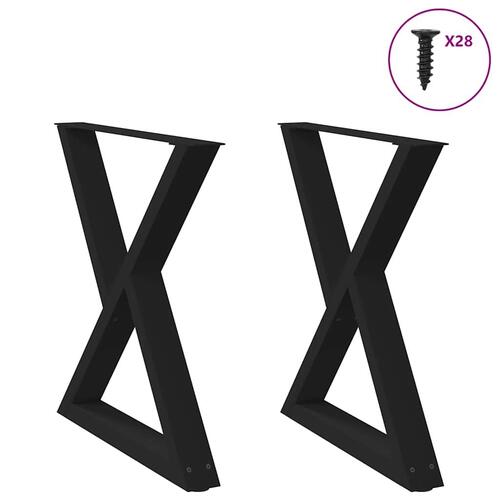 Spisebordsben 2 stk Sort 80x(72-73,3) cm Stål