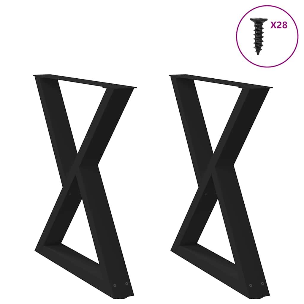 Spisebordsben 2 stk Sort 80x(72-73,3) cm Stål