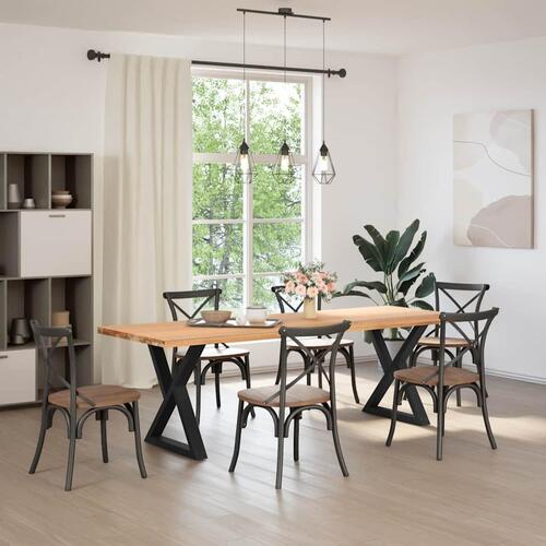 Spisebordsben 2 stk Sort 80x(72-73,3) cm Stål