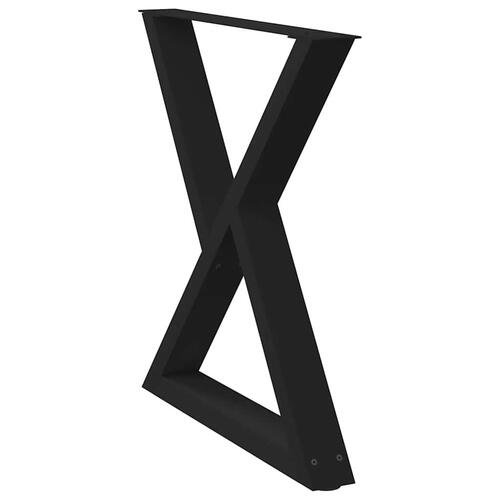 Spisebordsben 2 stk Sort 80x(72-73,3) cm Stål