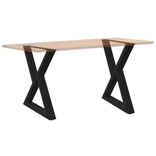 Spisebordsben 2 stk Sort 80x(72-73,3) cm Stål