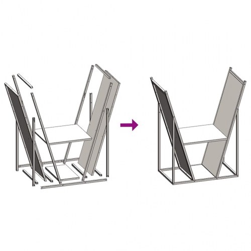 Brændestativ 69,5x35x81 cm koldvalset stål sort