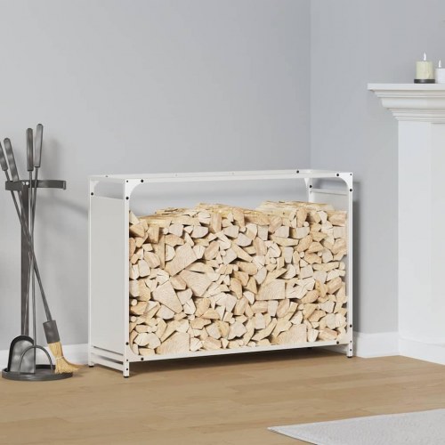 Brændestativ 90 × 28 × 65 cm i koldvalset stål - hvid