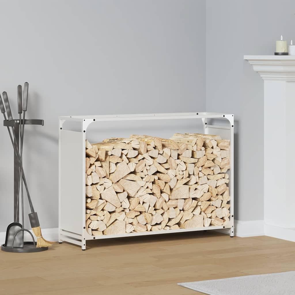 Brændestativ Koldvalset Stål - Hvid / 90 x 28 x 65 cm