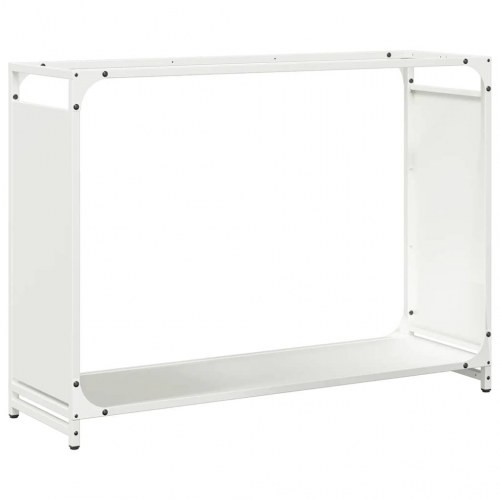 Brændestativ 90 × 28 × 65 cm i koldvalset stål - hvid