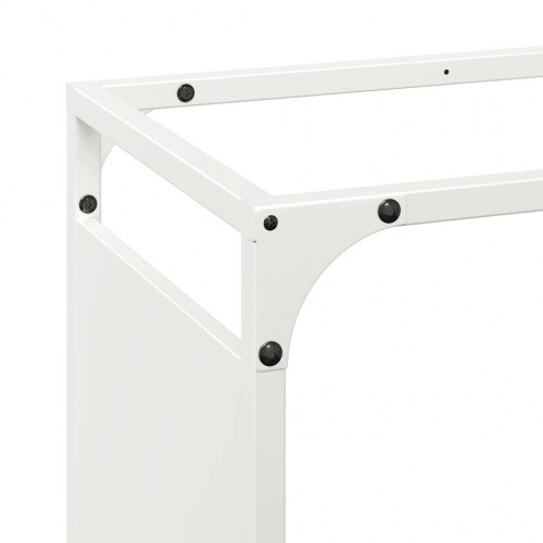 Brændestativ 90 × 28 × 65 cm i koldvalset stål - hvid