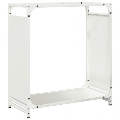 Brændestativ 60×28×65 cm i koldvalset stål - hvid