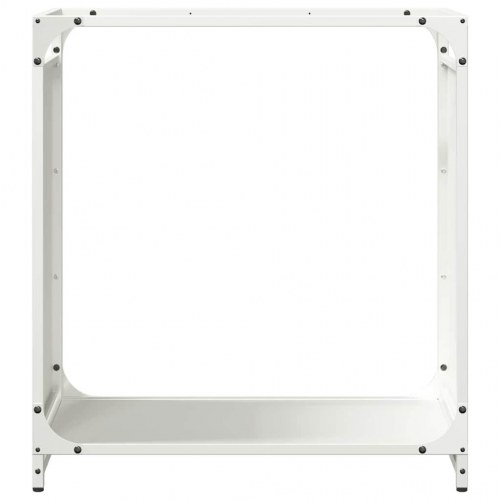 Brændestativ 60×28×65 cm i koldvalset stål - hvid