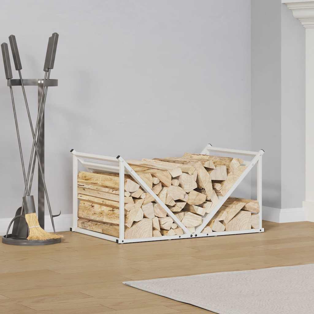 brændestativ 70x43x34,5 cm koldvalset stål hvid