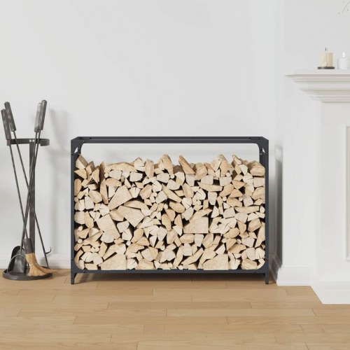 Brændestativ 90 × 28 × 65 cm - koldvalset stål, antracitgrå