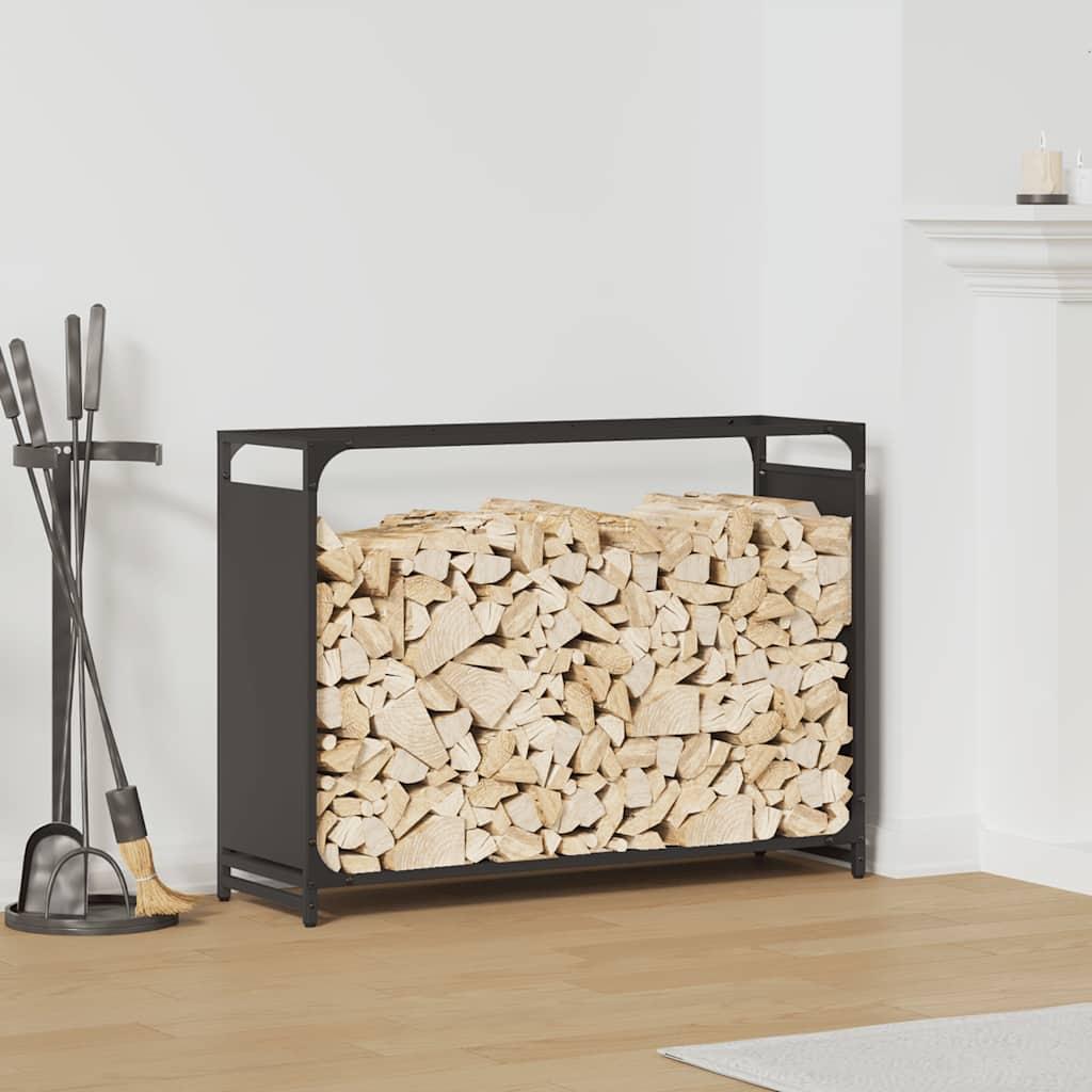 Brændestativ Koldvalset Stål - Sort / 90 x 28 x 65 cm