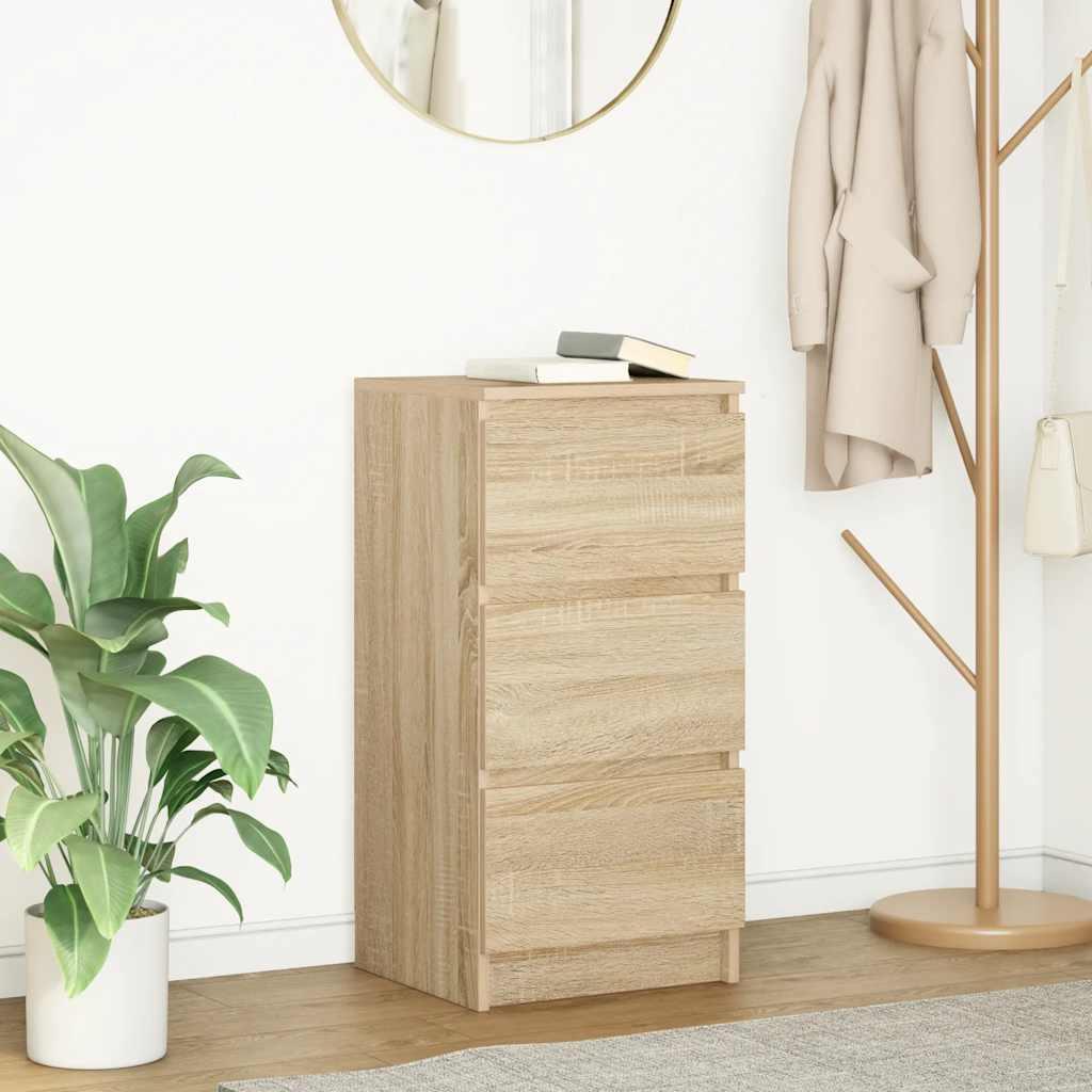 Skænk 37,5 × 35 × 76 cm i konstrueret træ - røget egetræsfarve