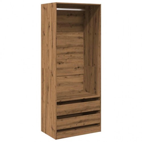 Klædeskab 80 x 50 x 200 cm - egetræsfarve