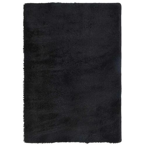 Shaggy gulvtæppe NAVARRA 200x290 cm høje luv polyester sort