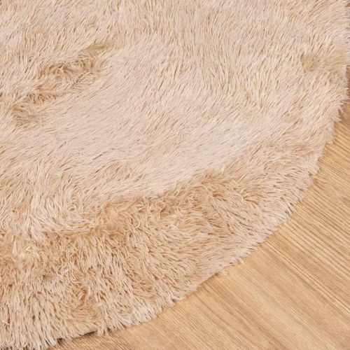 Shaggy gulvtæppe NAVARRA rund 120 x 120 cm - beige