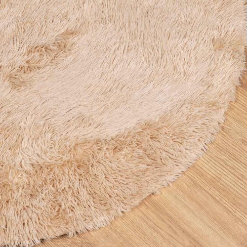 Rundt shaggy gulvtæppe NAVARRA 200 x 200 cm - beige