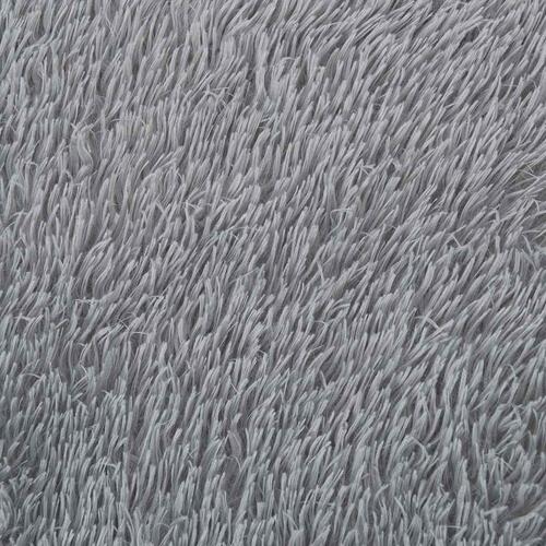 Shaggy gulvtæppe NAVARRA 120x120 cm høje luv polyester sølvgrå