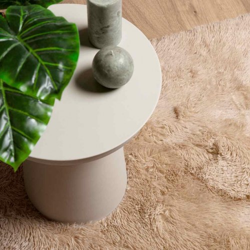 Shaggy gulvtæppe NAVARRA 120 x 120 cm - beige
