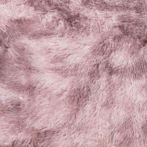 Shaggy gulvtæppe NAVARRA rund 120 x 120 cm - støvet rosa