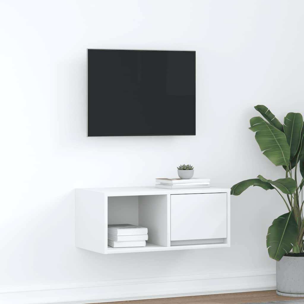 Tv-bord 60x31x25,5 cm konstrueret træ hvid