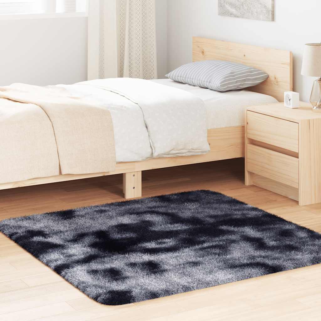 Shaggy gulvtæppe NAVARRA 120x120 cm høje luv polyester mørkegrå