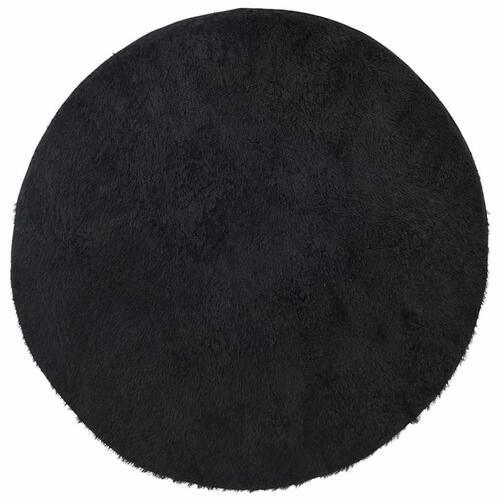 Shaggy gulvtæppe NAVARRA 120x120 cm høje luv polyester sort