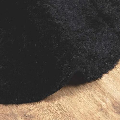 Shaggy gulvtæppe NAVARRA 120x120 cm høje luv polyester sort