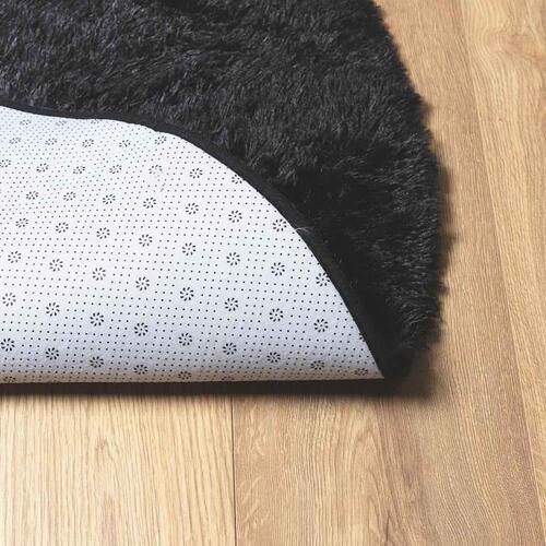 Shaggy gulvtæppe NAVARRA 120x120 cm høje luv polyester sort