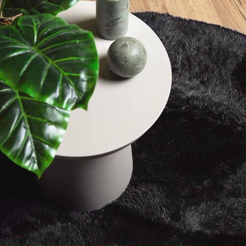 Shaggy gulvtæppe NAVARRA 120x120 cm høje luv polyester sort