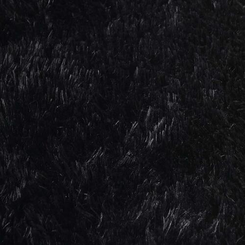 Shaggy gulvtæppe NAVARRA 120x120 cm høje luv polyester sort
