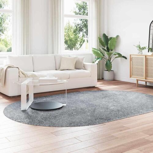 Shaggy gulvtæppe NAVARRA 300x200 cm høje luv polyester sølvgrå