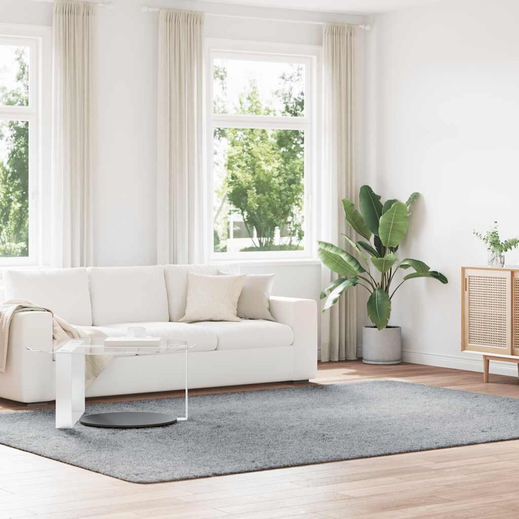 Shaggy gulvtæppe NAVARRA 240x340 cm høje luv polyester sølvgrå