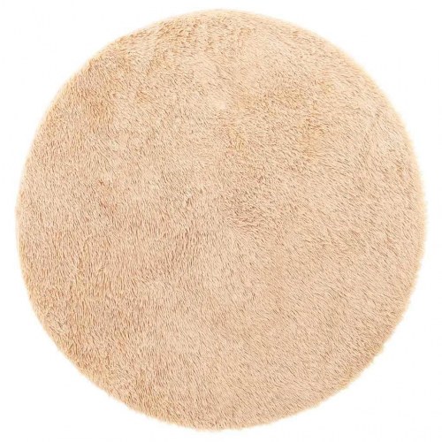 Rundt shaggy gulvtæppe NAVARRA 240 x 240 cm - beige