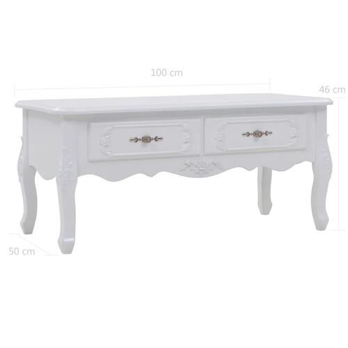 Sofabord 100 x 50 x 46 cm hvid
